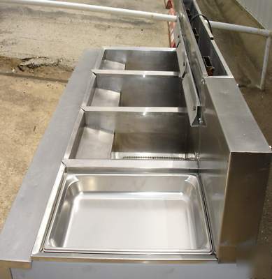 Used frymaster gas 3 bank fryer w/ dump-filter station