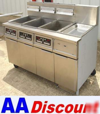 Used frymaster gas 3 bank fryer w/ dump-filter station