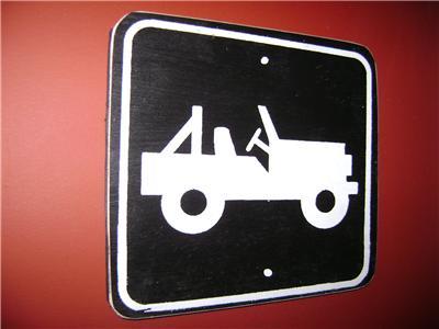 Jeep 4 wheel drive wood sign marker off road sign blk