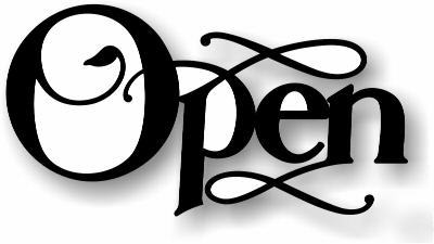 Open sign - metal art - home office or business decor