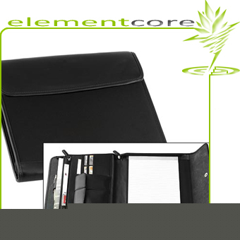 Heavy duty file folder organizer notepad school - black