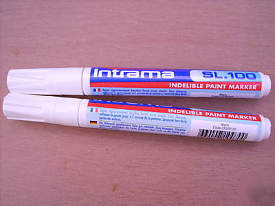 White paint marker pens x 2 pens, intrama , felt pen