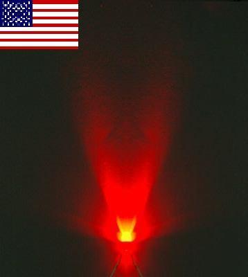 100X 3MM red leds ultra bright, 1500 mcd *usa
