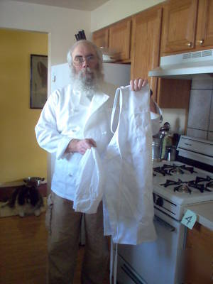 Chef coat - chef hat - cotton apron combo - size medium
