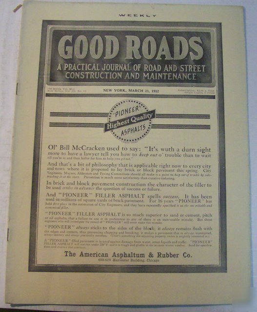 Good roads 1912 construction magazine vol.61, no.12