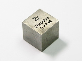 Zirconium metal precision cube 10X10X10MM - 6.49 grams