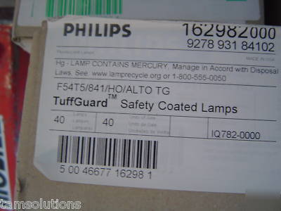 Qty 40 philips tuffguard lamps bulb F54T 5841/ho alto