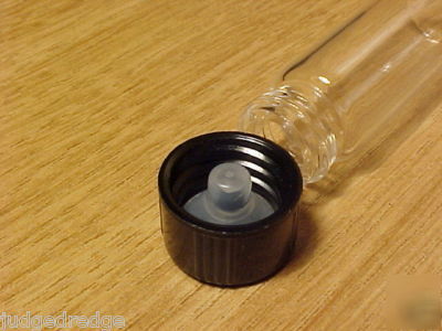 12 clear 2 dram glass vials/bottle screw cap 17X60MM