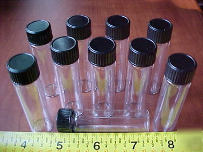 12 clear 2 dram glass vials/bottle screw cap 17X60MM