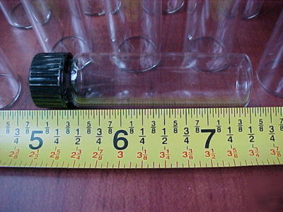 12 clear 2 dram glass vials/bottle screw cap 17X60MM