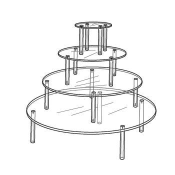 Acrylic figurine curio round table display set stand