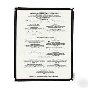 New menu cover single - black binding see-thru plastic 