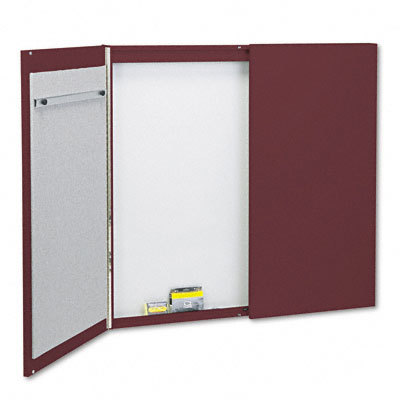 Cabinet fabric/porcelain-on-steel white mahogany frame