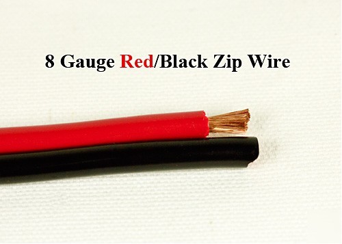 New 8 awg gauge red/black zip wire power supply cable