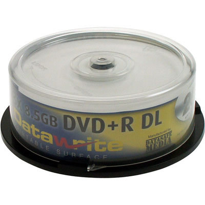 25 datawrite full face printable 8X dvd+r dual layer