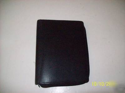 Black leather daily planner zippered 3 rings