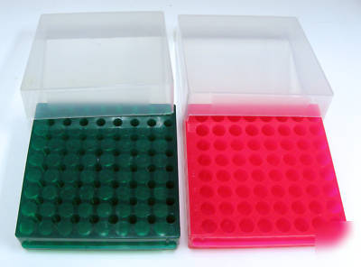 64-place reversible micro tube color rack w/ lid, 2/pk