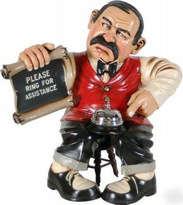 Bell clerk statue - human figurine display