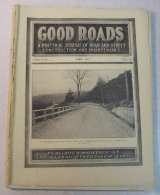 Good roads 1911 construction magazine vol.51, no.4