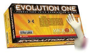 Microflex evolution one powder free latex gloves 100 sm