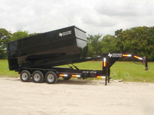2010 texas pride 7X16 roll off dump trailer 21K gvwr