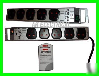 Heavy duty 5 way surge protected extension socket lead