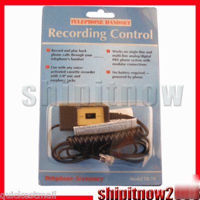 Telerecorder tr-70 tape recorder to telephone adapter