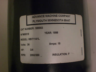 56388563 / 56388585 drive motor - advance scrubber