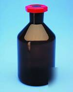 New 250ML amber brown glass reagent bottle + stopper 