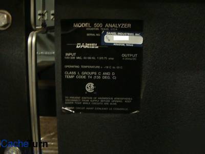 New daniel danalyzer model 500 gas chromatograph 