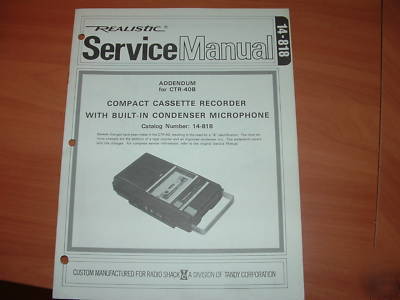Realistic service manual, ctr-40B cassette recorder