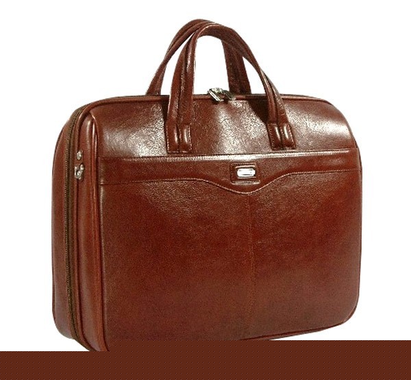 New leather brown laptop executive business briefcase