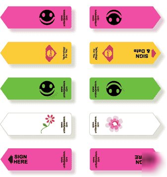 480 post it stylearrow flags red /white/green/orange