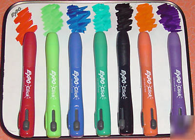 Expo click retractable dry erase marker chisel pt qty 7