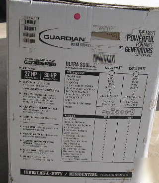 Guardian 15KW portable gas generator 