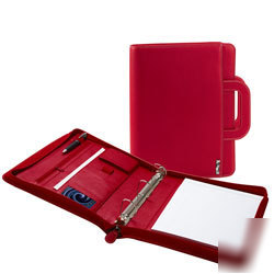 New red travel padfolio with handles 11
