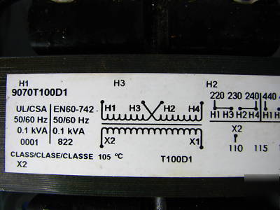 New square d starter enclosure 60A w/transformer 815E