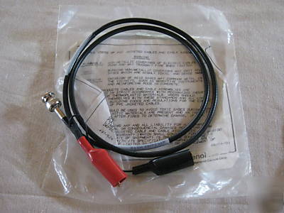 Ampenol 3 foot bnc to aligator clip test equip. cable