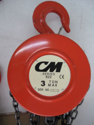 Cm hoist series 622 - 207 hand hoist 3 ton 8' lift (F3)