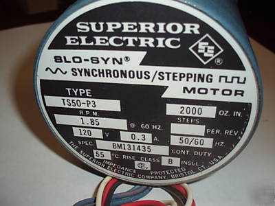 Superior electric 115V. ac synchronous gearhead motor