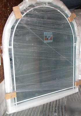 Andersen circle top picture window,prairie style grille