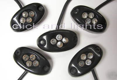 12V 5 x 4 led pod accent neon bright white light WT4B