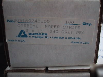 Buehler handimet grinder & carbimet paper strips