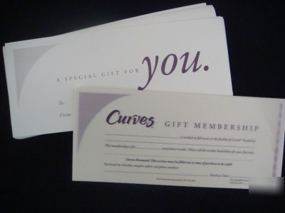 Curves for women gift certificates 23 & envelopes