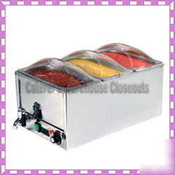 Triple well warmer steam pan w/ clear polycarbonate lid
