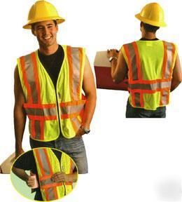 Ansi osha class 2 ii expandable safety vest lime m/l