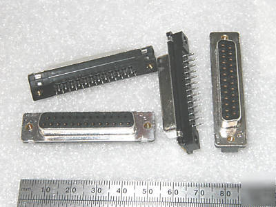Amp 25 pin female d-sub pcb type connectors (8 pcs)