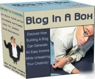 Blog in a box internet marketing tool w/resell on cd