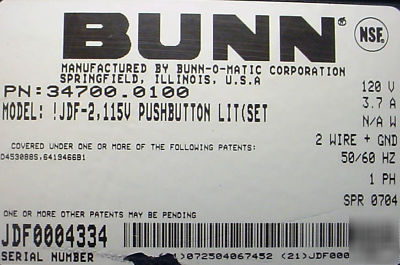 Bunn jdf-2 two flavor cold beverage machine 2004