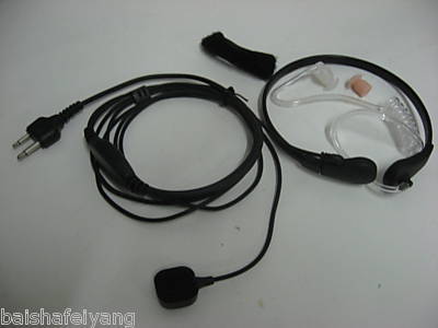 Throat-vibration ptt headset for icom/standard/vertex